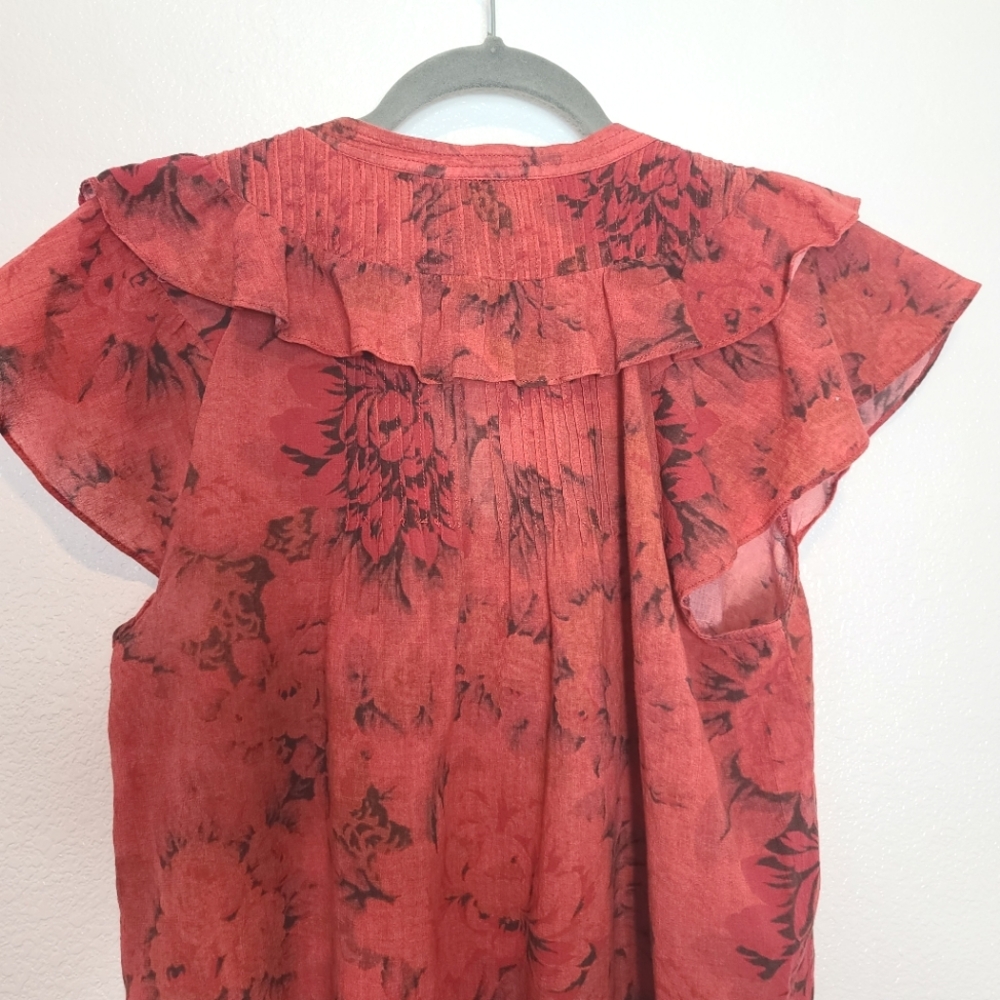 Sea New York Floral Tie Neck Blouse Top Size 8 - Picture 11 of 14